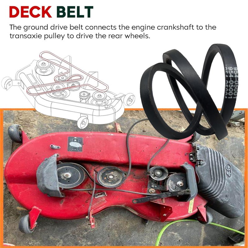 CTPOWER Replaces 954-05001 Mower Deck Belt for Craftsman R1000 R110 Troy Bilt TB30R TB30 Cub Cadet 754-05001 CMXGZAM501065 / Aramid Cord / 43.50 inches - Image 3